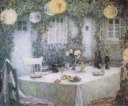 Le Sidaner Henri Table beneath Lanterns oil painting